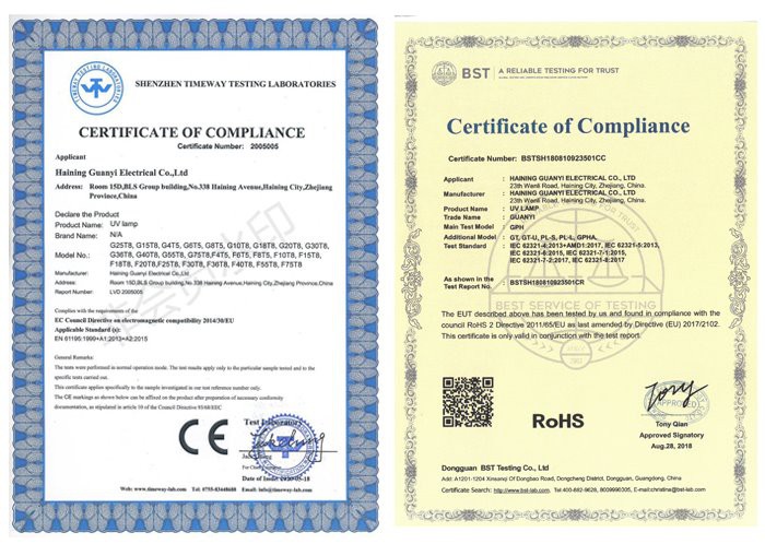 certification of GPHA1000T6L Straight type